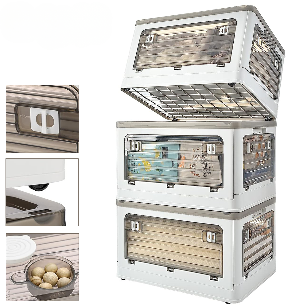 Boîtes de rangement pliables Tentwave empilées, fond blanc