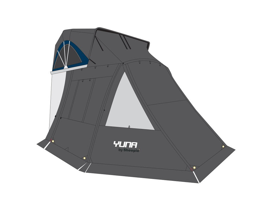 Annexe Sheepie Yuna Family grise pour tente de toit, fond blanc