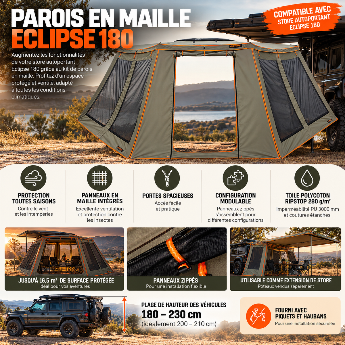 Murs moustiquaires Darche Eclipse 180 – vue 2