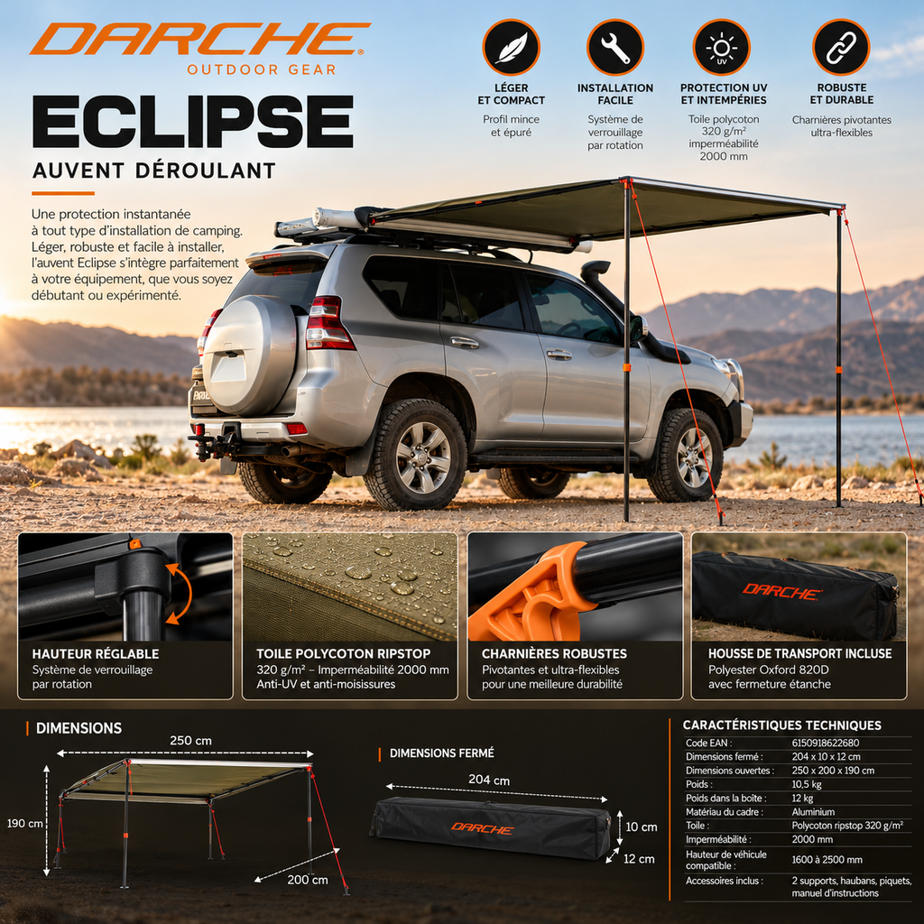 Auvent latéral Darche Eclipse Slimline 200 × 250 – vue 2