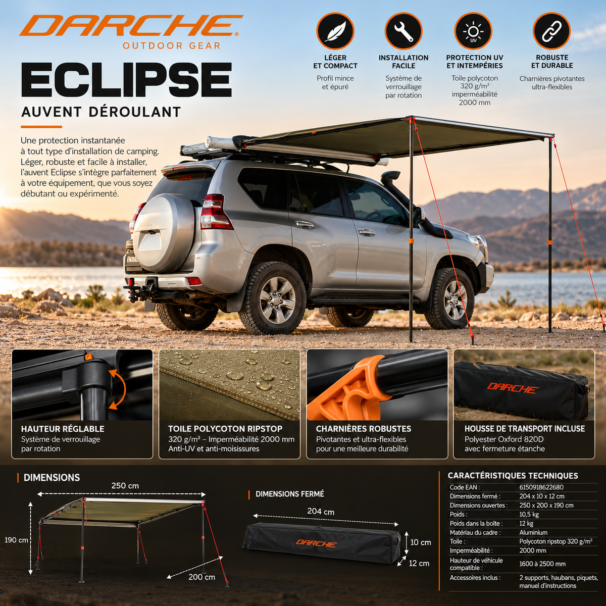 Auvent latéral Darche Eclipse Slimline 200 × 250 – vue 2