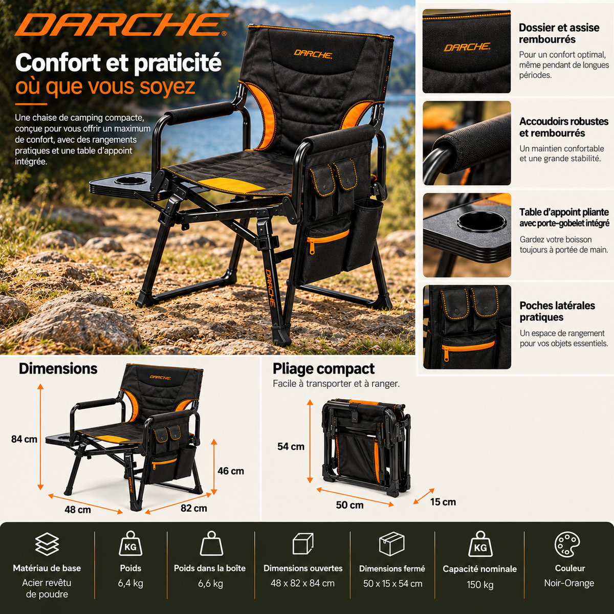 Chaise de camping Darche Firefly – vue 2