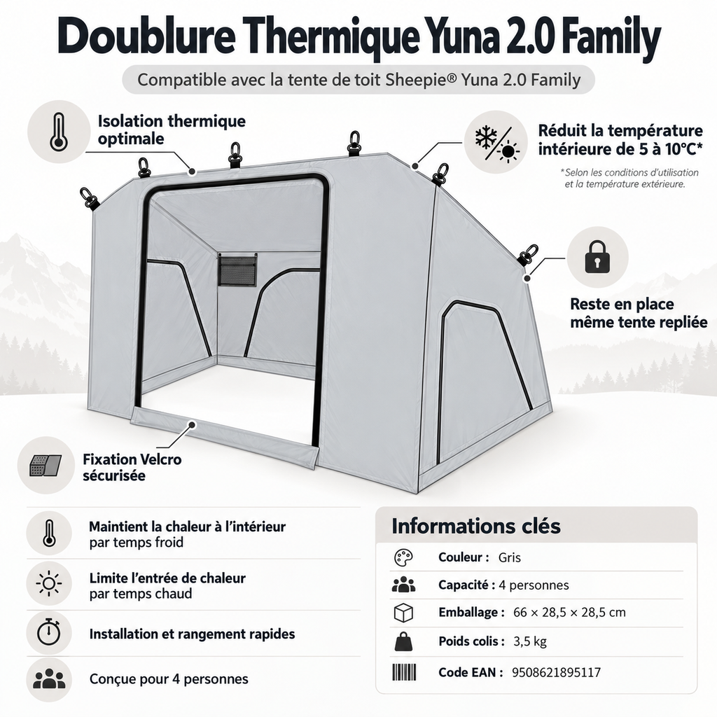 Toile intérieure thermique Sheepie Yuna Family, Tentwave