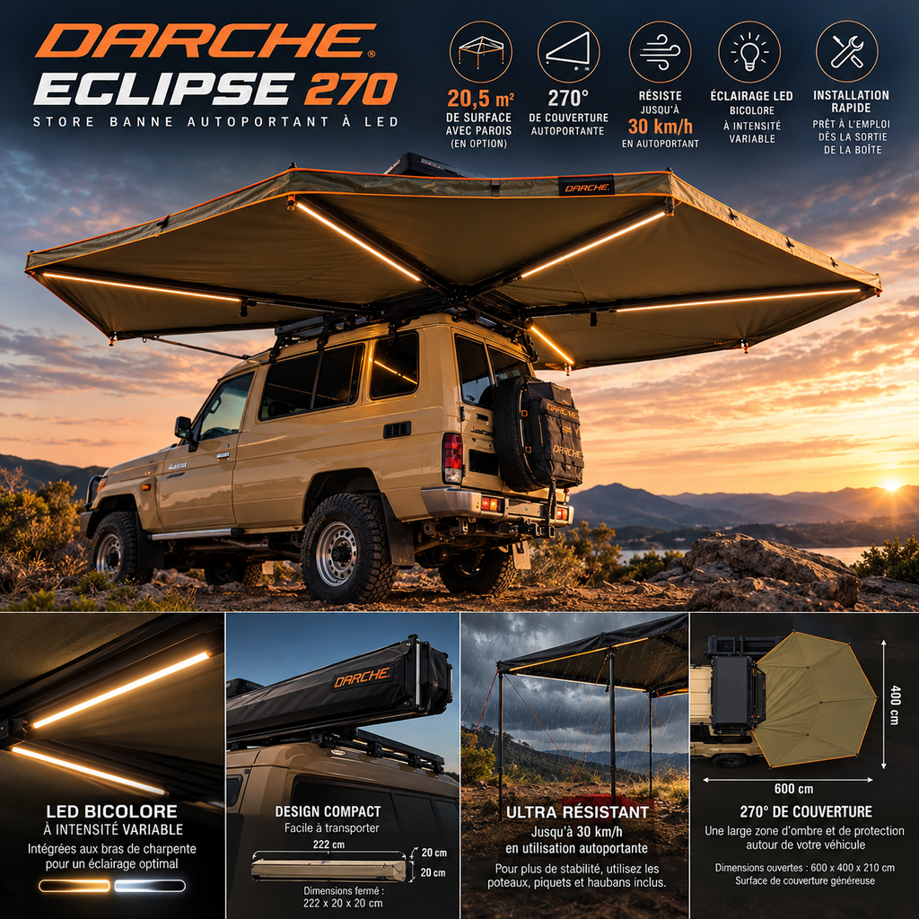 Auvent autoportant Darche Eclipse 270 LED côté gauche – vue 2