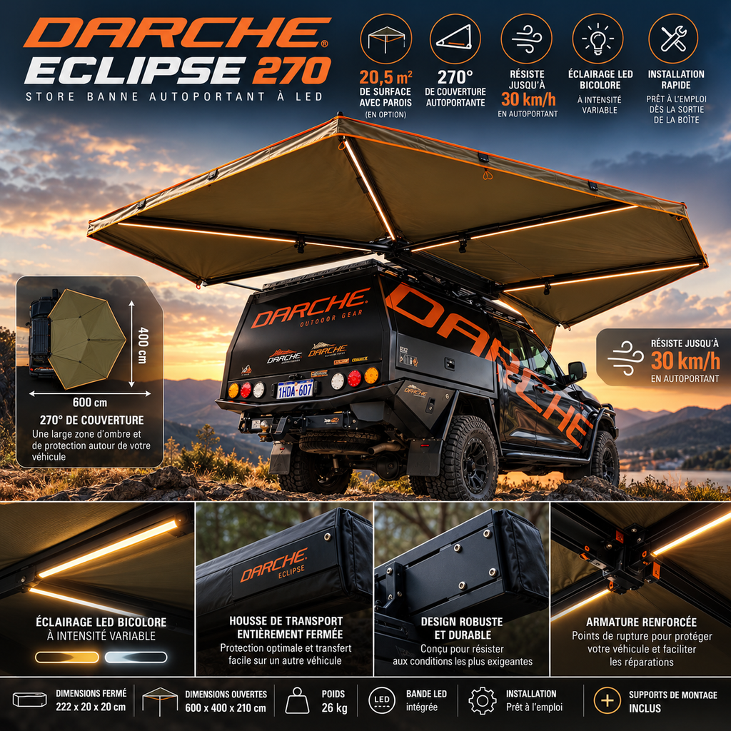 Auvent autoportant Darche Eclipse 270 LED côté droit – vue 2