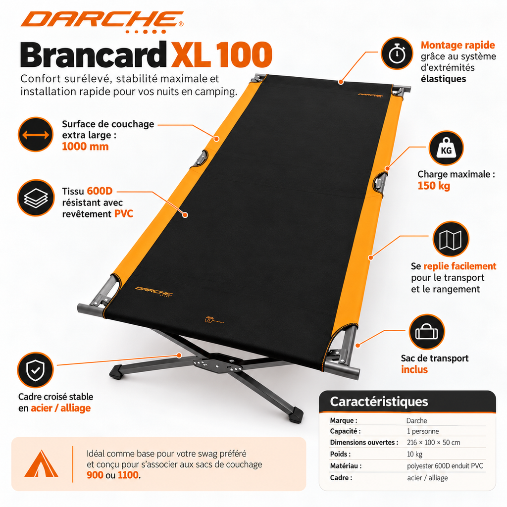 Lit de camp Darche XL100 – vue 2