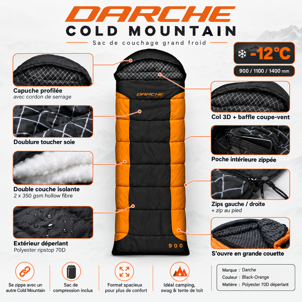 Sac de couchage Darche Cold Mountain -12 °C 900 – vue 2